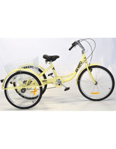 Rower 3-kołowy 24 cali waniliowy 1-biegowy