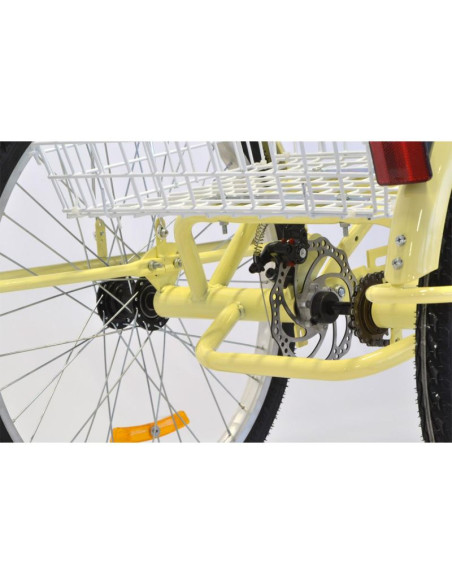 Rower 3-kołowy 24 cali waniliowy 1-biegowy