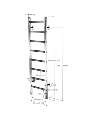 Drabinka gimnastyczna drewniano metalowa na 4 uchwyty benchk 200w