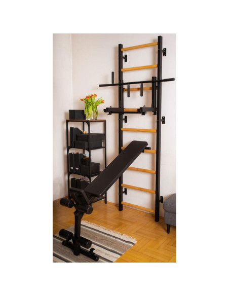 Metalowy regulowany drążek do podciągania z 6-cioma uchwytami benchk pb3b