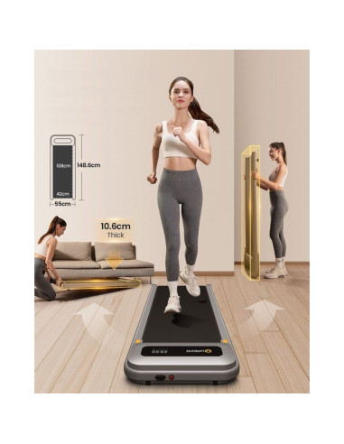 Bieżnia urevo u1 smart walkingpad + biurko regulowane elektrycznie tuckano czarny/orzech