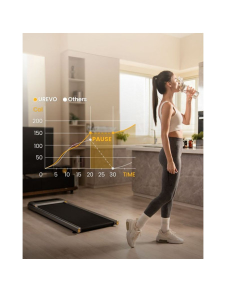 Bieżnia urevo u1 smart walkingpad + biurko regulowane elektrycznie tuckano czarny/orzech