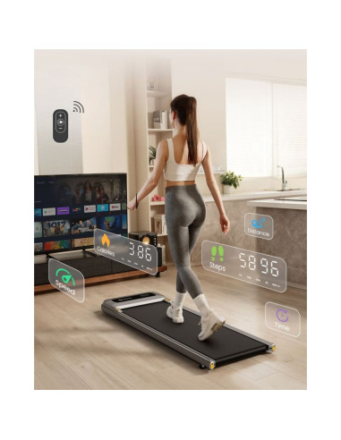 Bieżnia urevo u1 smart walkingpad + biurko regulowane elektrycznie tuckano czarny/orzech