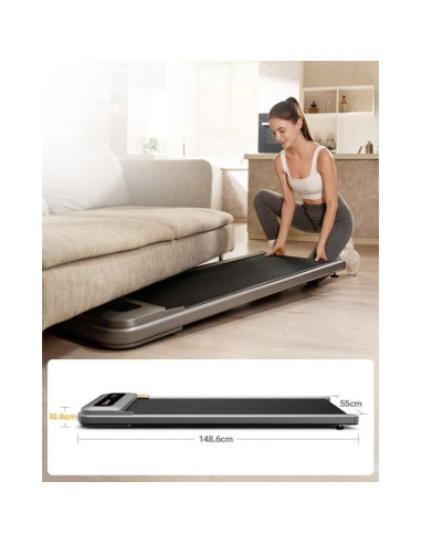 Bieżnia urevo u1 smart walkingpad + biurko regulowane elektrycznie tuckano czarny/orzech