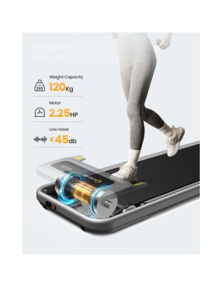 Bieżnia urevo u1 smart walkingpad + biurko regulowane elektrycznie tuckano czarny/orzech