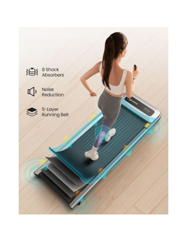 Bieżnia urevo u1 smart walkingpad + biurko regulowane elektrycznie tuckano czarny/orzech