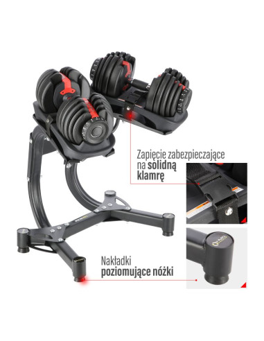 Zestaw sr52 sztangielki regulowane (2 szt.)  + str10 pro stojak hms