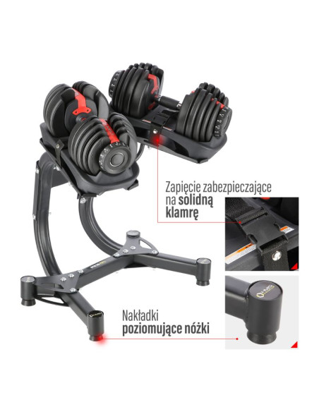 Zestaw sr52 sztangielki regulowane (2 szt.)  + str10 pro stojak hms