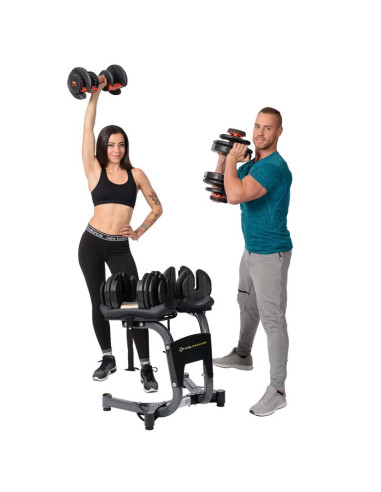 Zestaw sr52 sztangielki regulowane (2 szt.)  + str10 pro stojak hms