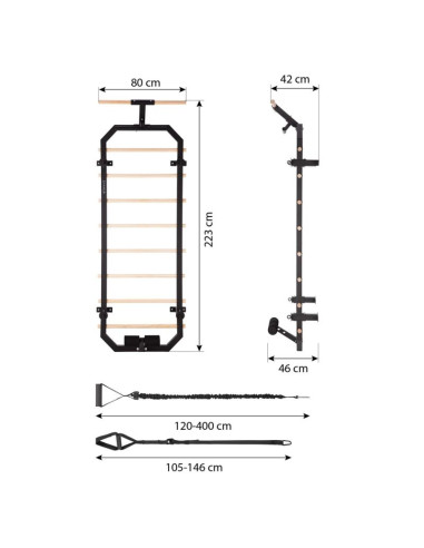 Drabinka gimnastyczna hms dw2708 wielofunkcyjna (wyprzedaż)