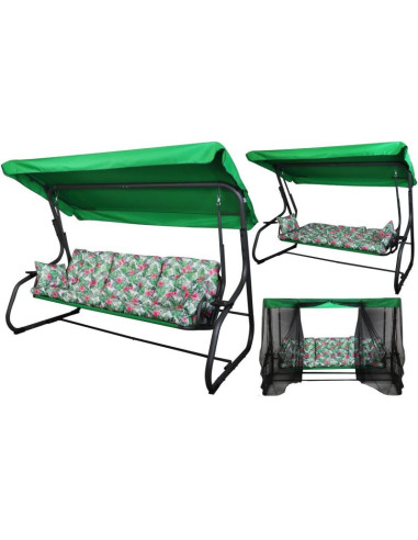 Huśtawka ogrodowa 3-osobowa matylda z moskitierą