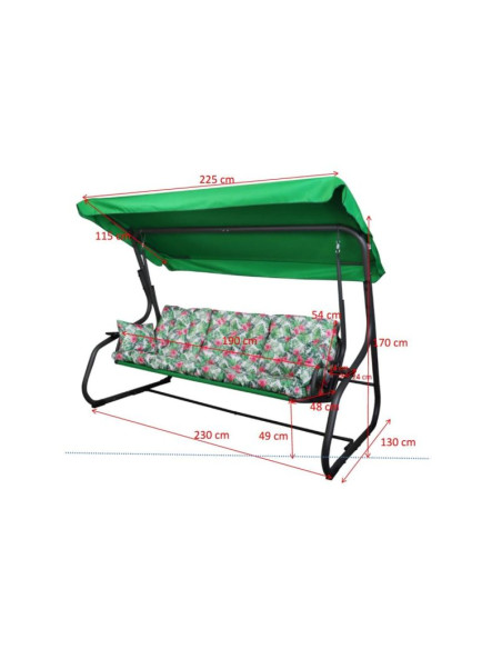 Huśtawka ogrodowa 3-osobowa matylda z moskitierą