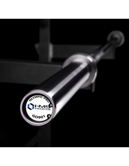 Gryf olimpijski 20 kg / 2200 mm z zaciskami lock jaw hms go901