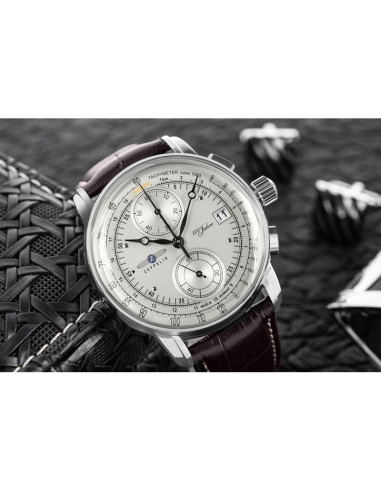 Zegarek męski zeppelin 100 yahre chronograph 8670-1 + box
