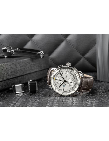 Zegarek męski zeppelin 100 yahre chronograph 8670-1 + box