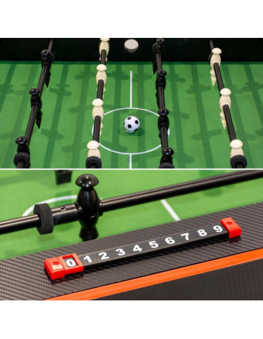 Stół do gry obrotowy 3w1 bilard piłkarzyki cymbergaj 121x84,5x85,3cm czarny