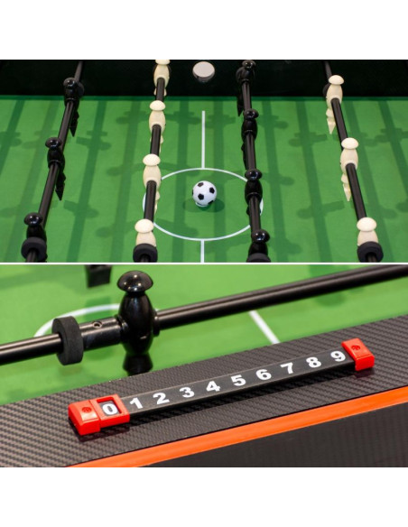 Stół do gry obrotowy 3w1 bilard piłkarzyki cymbergaj 121x84,5x85,3cm czarny