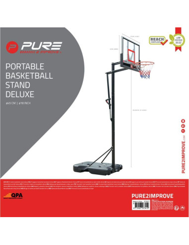 Zestaw regulowany do koszykówki 2.30-3.05m pure 2 improve