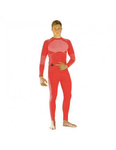 Glovii ogrzewany zestaw bielizny termoaktywnej bluza i spodnie, rozmiar m, pomarańczowy, baterie i ładowarka w zestawie, gxrm