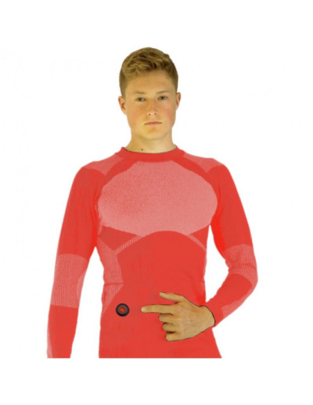 Glovii ogrzewany zestaw bielizny termoaktywnej bluza i spodnie, rozmiar m, pomarańczowy, baterie i ładowarka w zestawie, gxrm