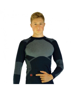 Glovii ogrzewany zestaw bielizny termoaktywnej bluza i spodnie, rozmiar l, czarny, baterie i ładowarka w zestawie, gxbl 2