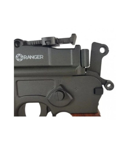 Pistolet wiatrówka ranger m712 broomhandle full auto blowback k.4,5bbs 19-strzał. kwc