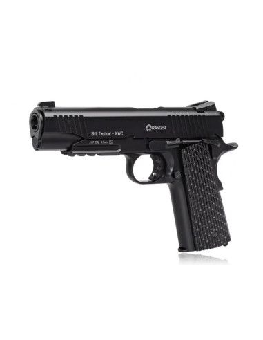 Wiatrówka pistolet ranger 1911 tactical kwc kal. 4,5 bbs blow back 17 strz. full metal co2 (aakcmb770azb)
