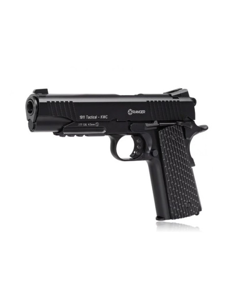 Wiatrówka pistolet ranger 1911 tactical kwc kal. 4,5 bbs blow back 17 strz. full metal co2 (aakcmb770azb)