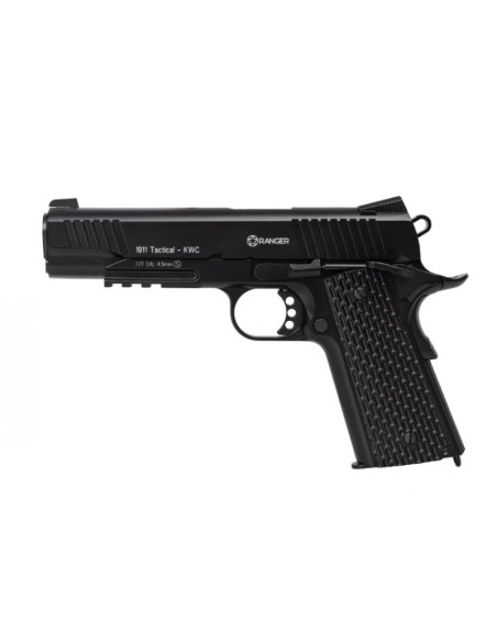 Wiatrówka pistolet ranger 1911 tactical kwc kal. 4,5 bbs blow back 17 strz. full metal co2 (aakcmb770azb)