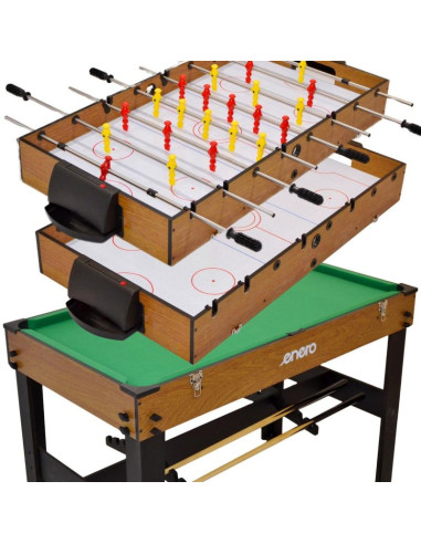 Stół do gry 3w1 wooden piłkarzyki bilard cymbergaj 121x61x81cm