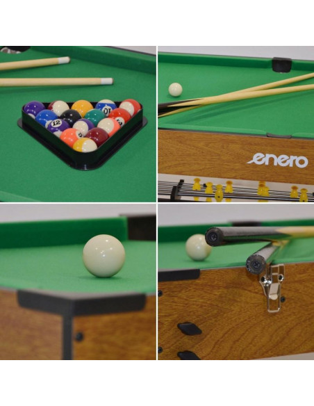 Stół do gry 3w1 wooden piłkarzyki bilard cymbergaj 121x61x81cm