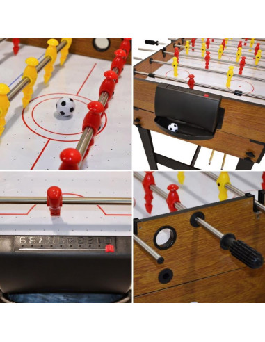 Stół do gry 3w1 wooden piłkarzyki bilard cymbergaj 121x61x81cm