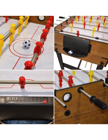 Stół do gry 3w1 wooden piłkarzyki bilard cymbergaj 121x61x81cm