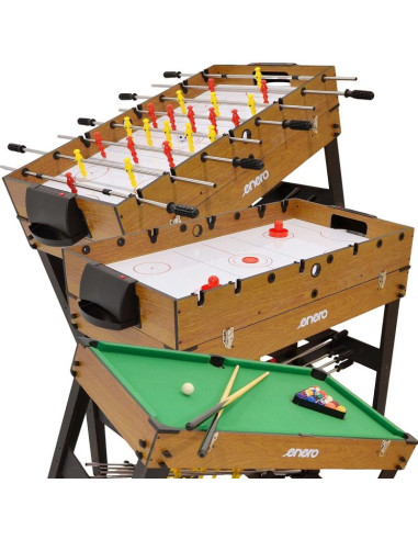 Stół do gry 3w1 wooden piłkarzyki bilard cymbergaj 121x61x81cm