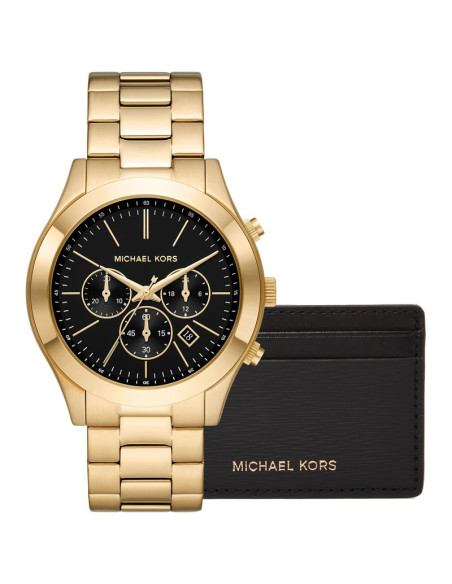 Zegarek męski + etui na karty michael kors mk1076set + box