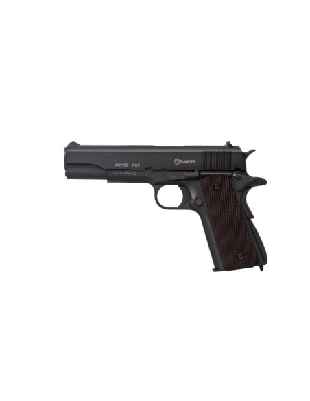 Wiatrówka pistolet ranger m1911 bb kwc kal. 4,5 bbs blow back 17 strz. full metal co2 (aakcmb760azb)