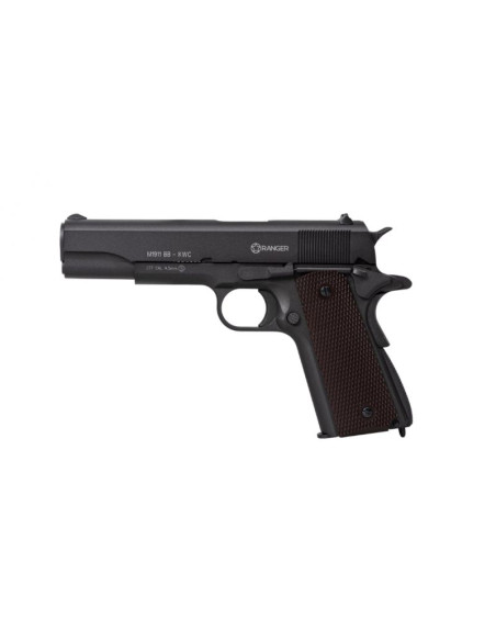 Wiatrówka pistolet ranger m1911 bb kwc kal. 4,5 bbs blow back 17 strz. full metal co2 (aakcmb760azb)