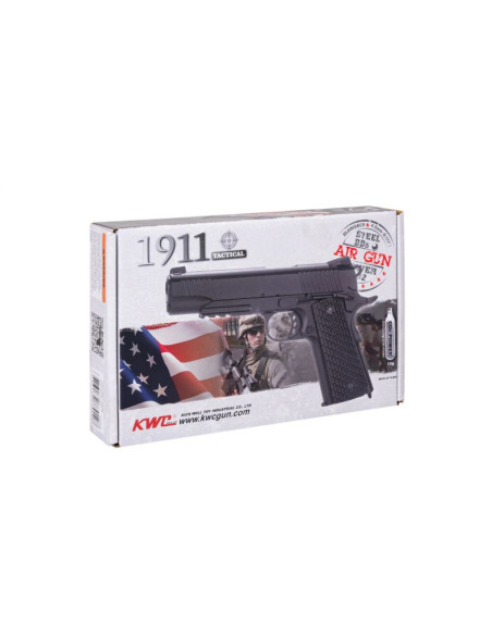 Wiatrówka pistolet ranger m1911 bb kwc kal. 4,5 bbs blow back 17 strz. full metal co2 (aakcmb760azb)
