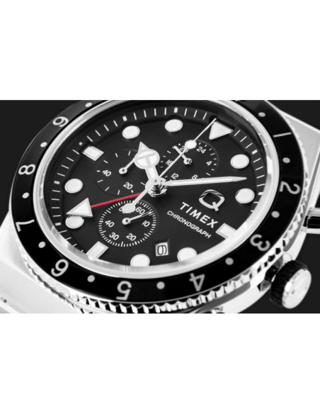 Zegarek męski timex q timex 3-time zone chronograph tw2v69800 + box