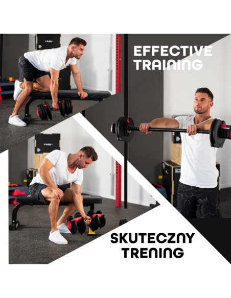 Zestaw regulowanych sztangielek hms sgr40 pro set 2w1 43,5 kg