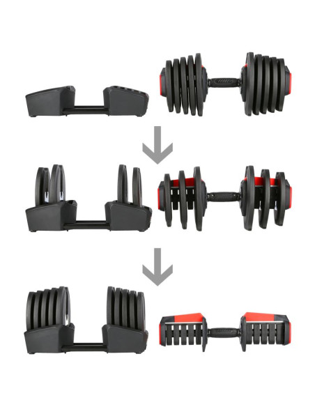Zestaw regulowanych sztangielek hms sgr40 pro set 2w1 43,5 kg