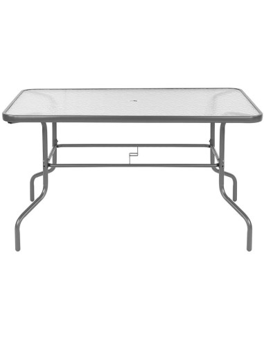 Zestaw mebli ogrodowych stół 4 krzesła i parasol szary