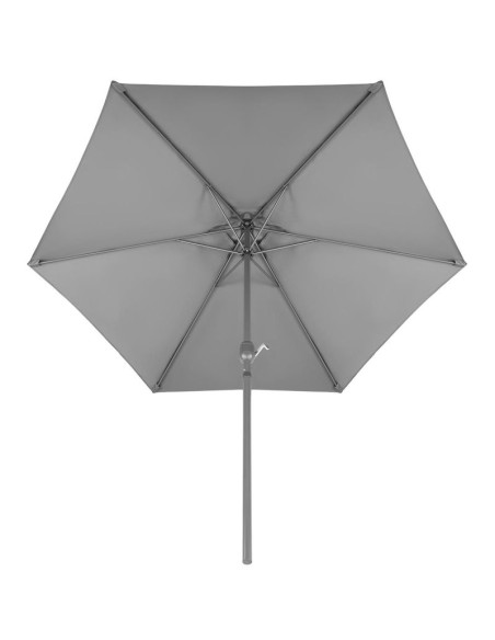 Zestaw mebli ogrodowych stół 4 krzesła i parasol szary