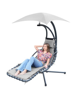 Huśtawka fotel bujany z parasolem lizbona szara 2