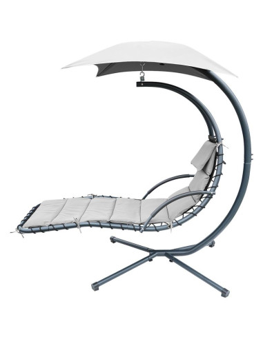 Huśtawka fotel bujany z parasolem lizbona szara