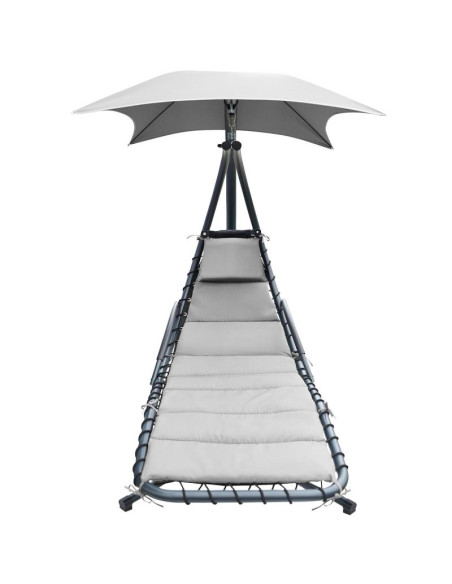 Huśtawka fotel bujany z parasolem lizbona szara