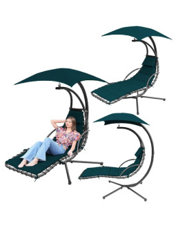 Huśtawka fotel bujany z parasolem lizbona turkusowa