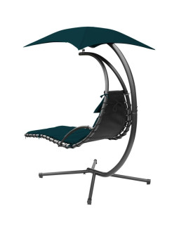 Huśtawka fotel bujany z parasolem lizbona turkusowa 2
