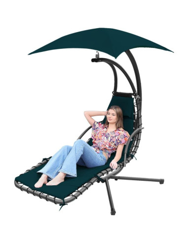 Huśtawka fotel bujany z parasolem lizbona turkusowa