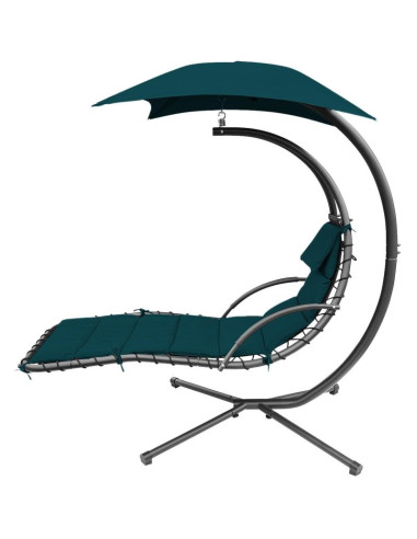 Huśtawka fotel bujany z parasolem lizbona turkusowa